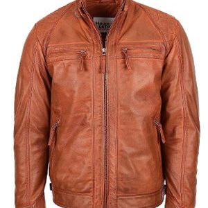 Mens Diamond Classic Leather Jacket For Men
