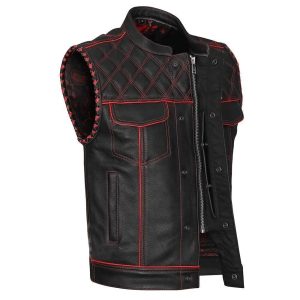 Genuine Leather Motorcycle Vest for Men – Kaida Leathers Signature Edition