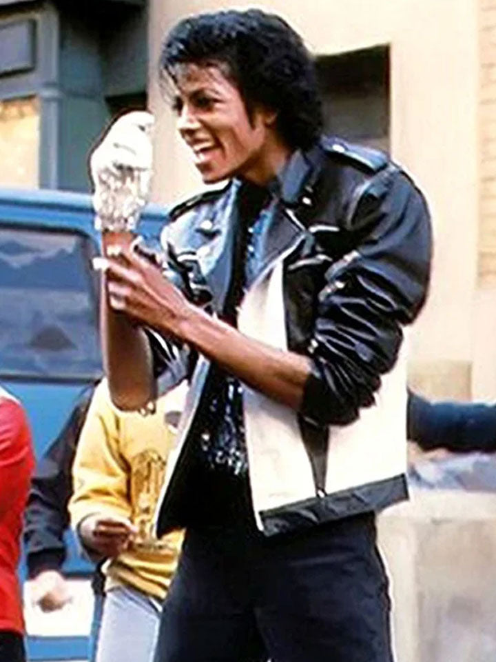 Black & White Leather Jacket - Image 3