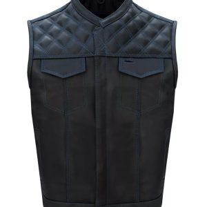 Handmade Men’s Riding Leather Vest – Vintage Distressed Finish by Kaida Leathers