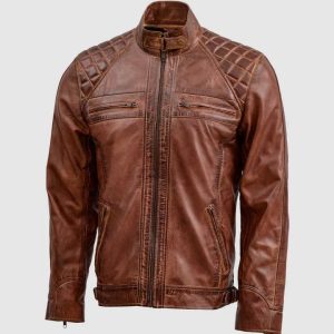 Waxed Leather Biker Jacket