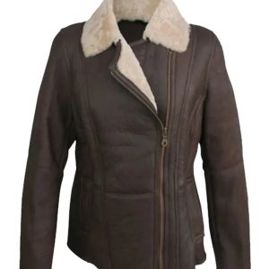 Jessica Vegan Aviator Leather Jacket