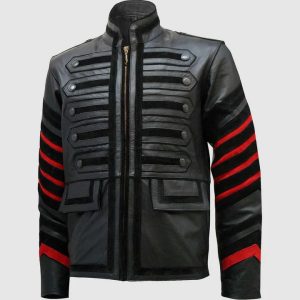 Black Military Leather Jacket