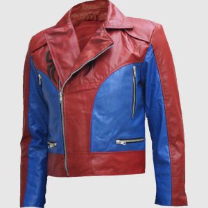Red & Blue Leather Jacket