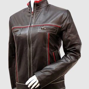 High Collar Leather Jacket