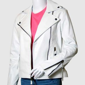 White Leather Moto Jacket