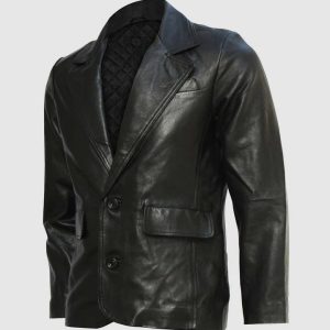 Classic Black Leather Coat