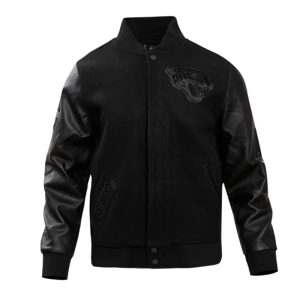 Jacksonville Jaguars Triple Black Varsity Wool-Leather Jacket