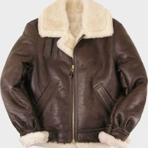 Thomas SF Shearling Sheepskin Brown Leather Jacket