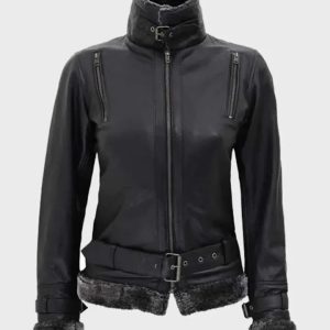 Timothy Designer Soft Shearling Leather Jacket