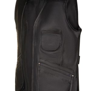 Men’s Black CowHide Leather Vest