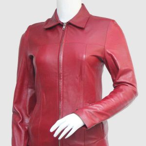 Vintage Maroon Leather Jacket