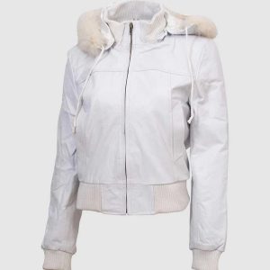 White Fur Leather Jacket