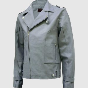 Classic Grey Leather Jacket