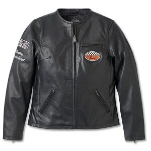 Cafe Racer Leather Jacket - Black