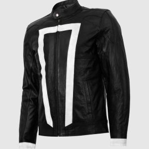 White Stripes Leather Jacket
