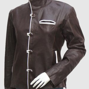 Brown & White Leather Jacket
