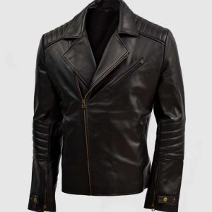 Slim Black Leather Jacket