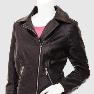 Brown Leather Biker Jacket