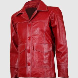 Lightweight Red Leather Coat