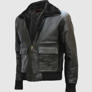 Leather Jacket with Fur Collar