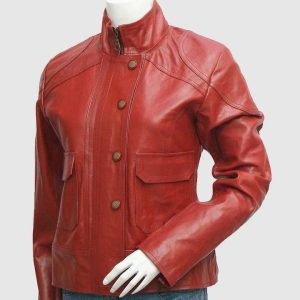 Classic Maroon Leather Jacket