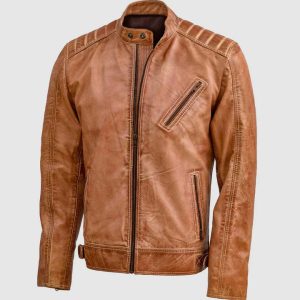 Waxed Tan Leather Jacket