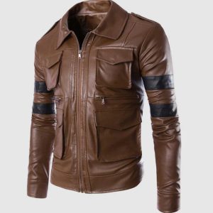 Brown Jacket With Black Stripes
