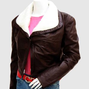 Leather Jacket With Fur Collar