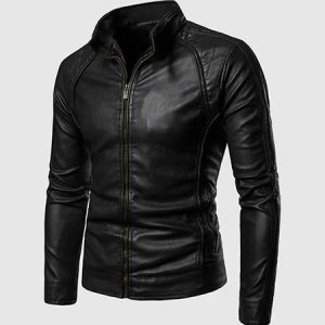 High Collar Black Jacket