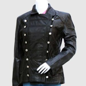 Black Military Leather Jacket