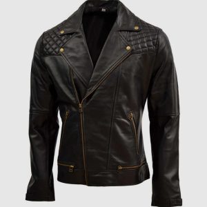 Black Quilted Leather Jacket