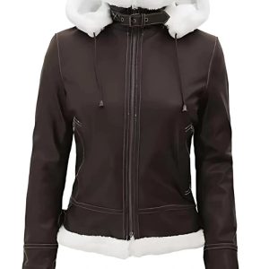 Jasmine Dark Brown Jacket with hood