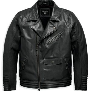 Men's Maverick Leather Biker Jacket - Black