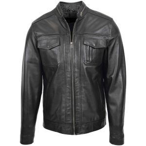 Black Real Leather Jacket Men