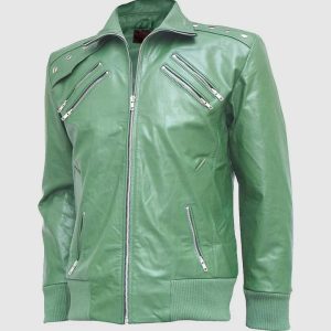 Light Green Leather Jacket