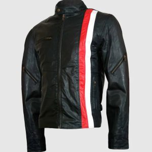 Leather Jacket with Stripes