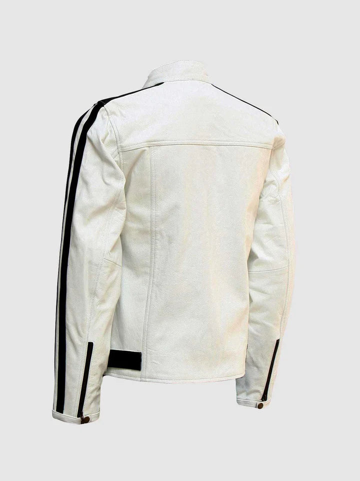 Off White Leather Jacket - Image 2