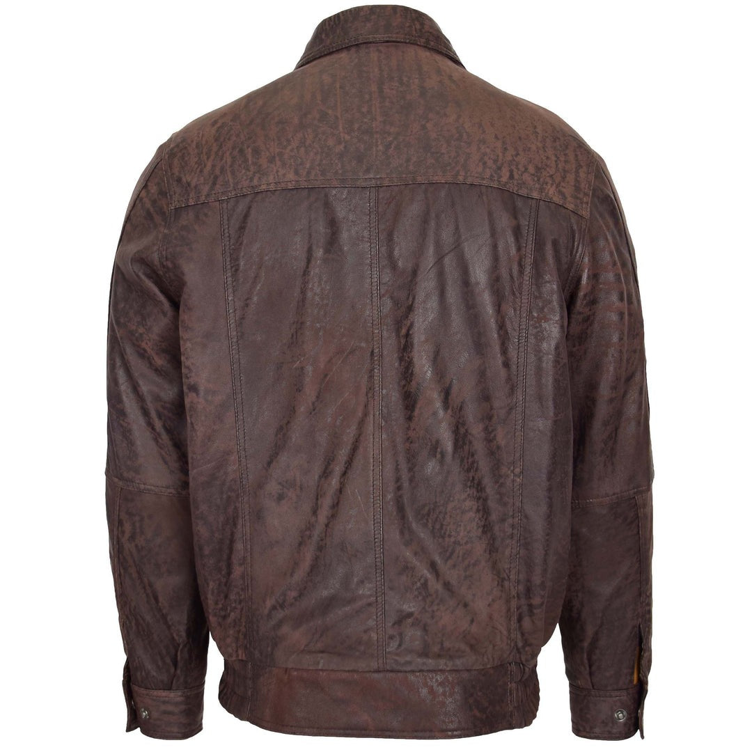 Mens Bomber Leather Jacket Classic Style Jim Brown Nubuck - Image 2
