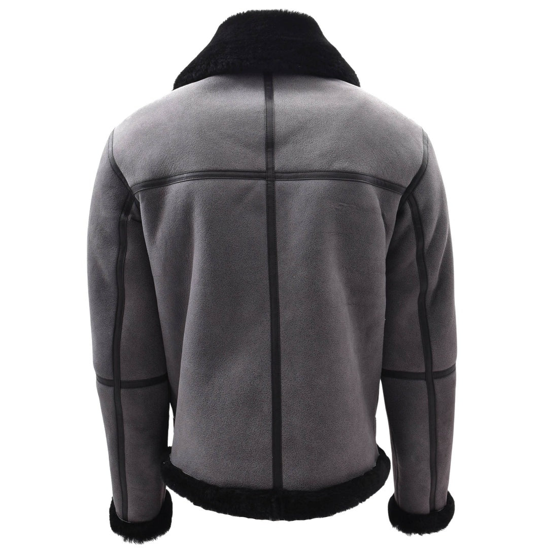 Original RAF Flying Sheepskin Jacket Tyler Grey Black - Image 2
