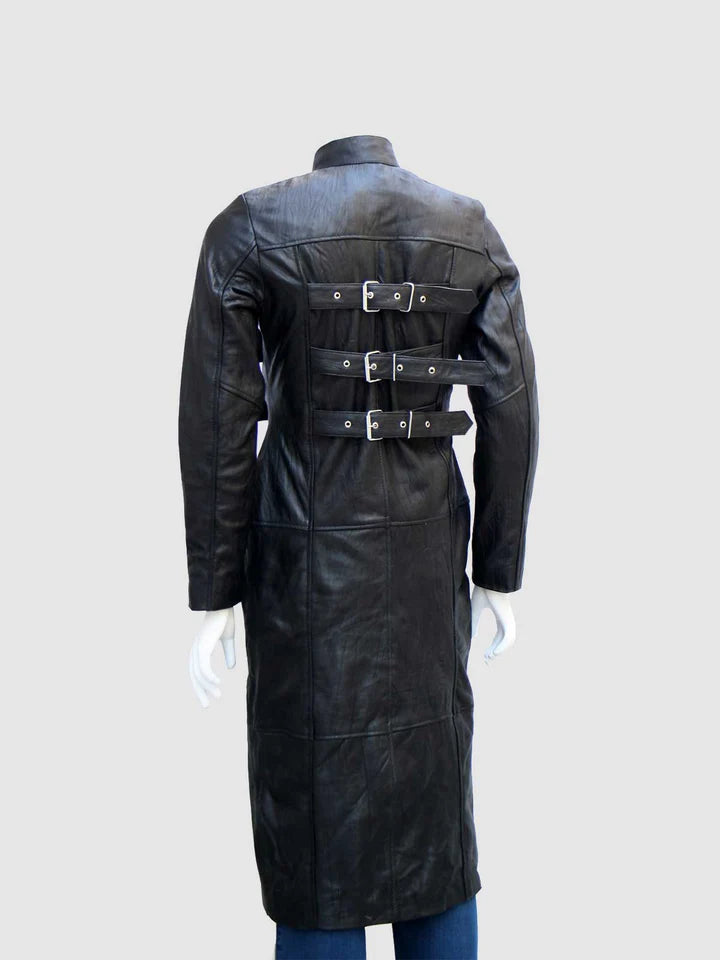 Gothic Leather Trench Coat - Image 2