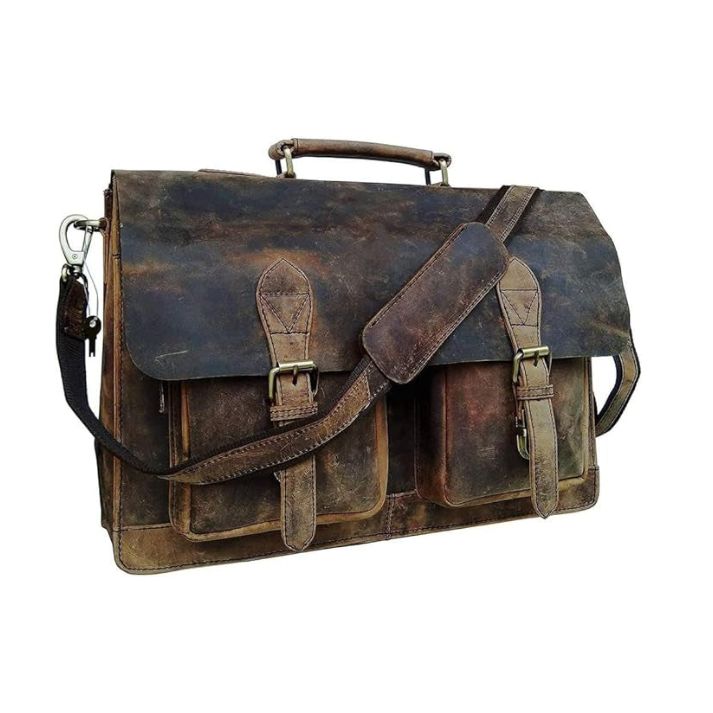 BUFFALO LEATHER MESSENGER BAG 15 INCH - Image 2