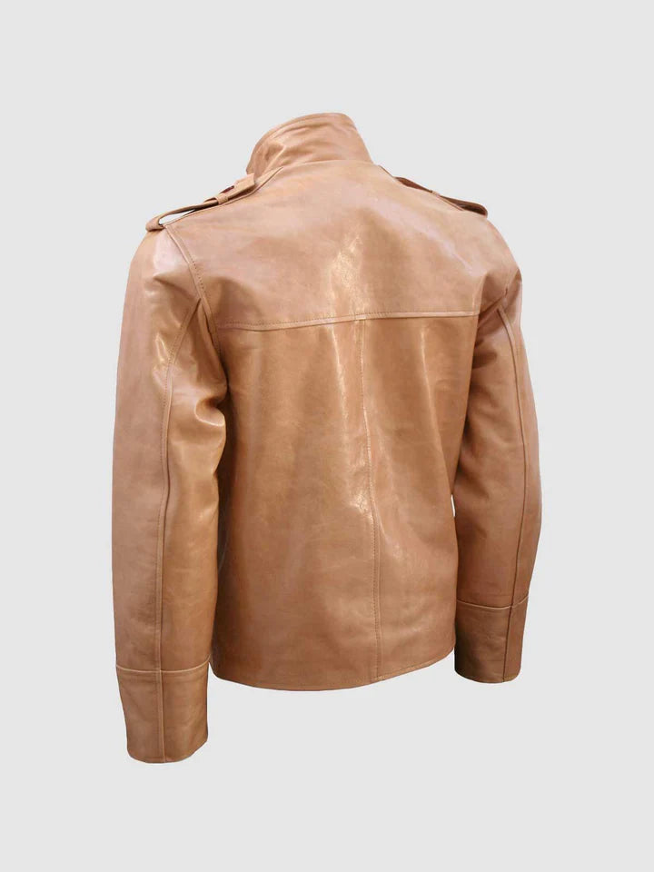 Light Tan Leather Jacket - Image 2
