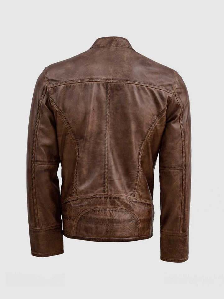 Waxed Vintage Brown Jacket - Image 2
