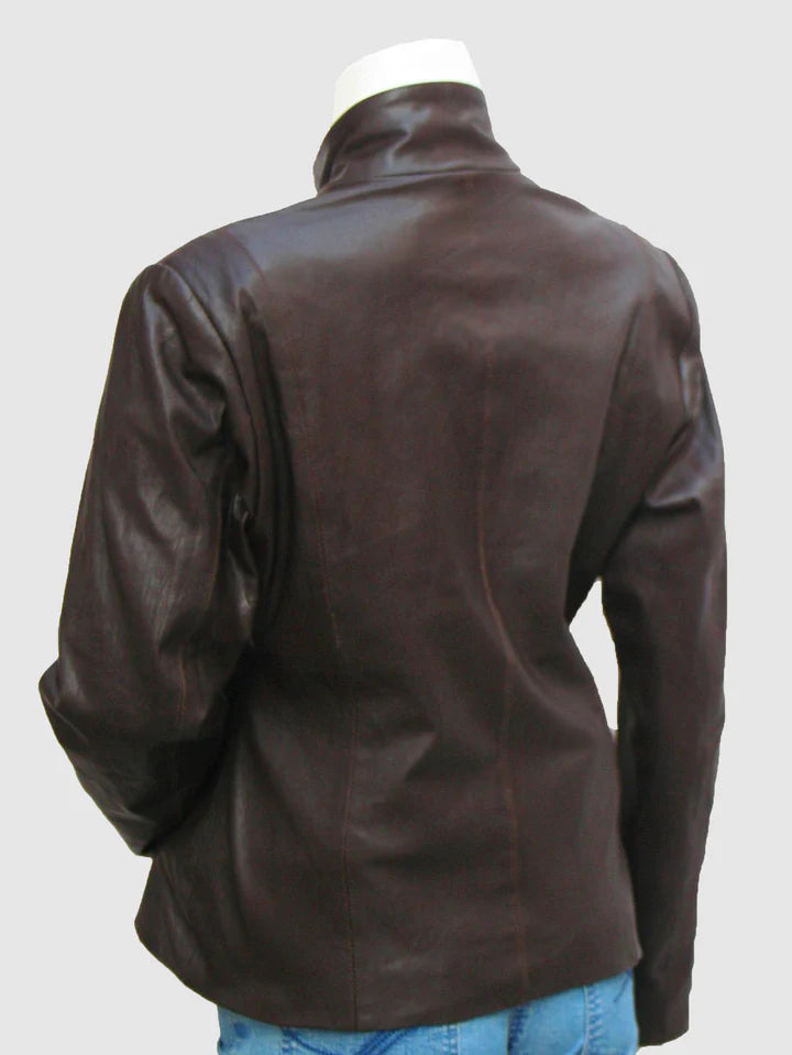 Brown & White Leather Jacket - Image 2