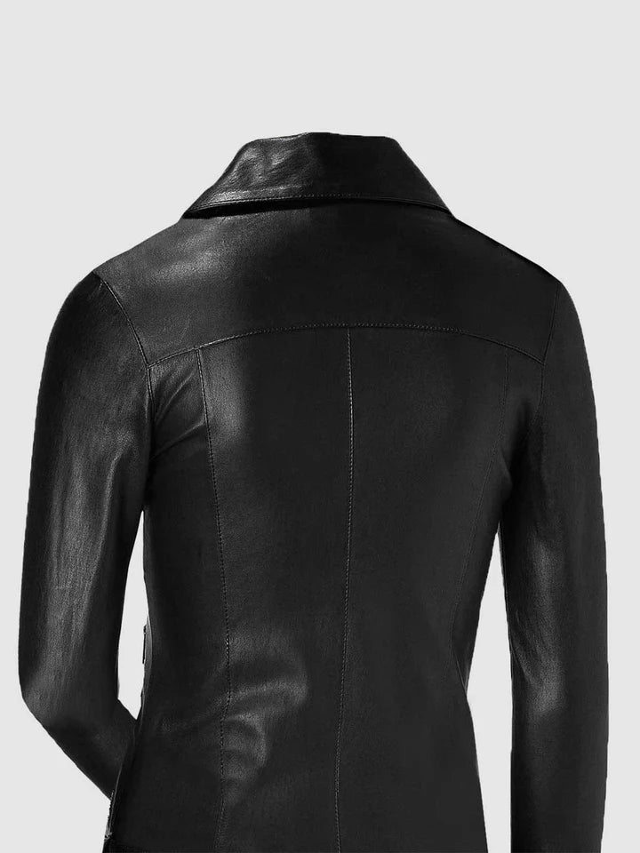 Classic Leather Zipper Jacket - Image 2