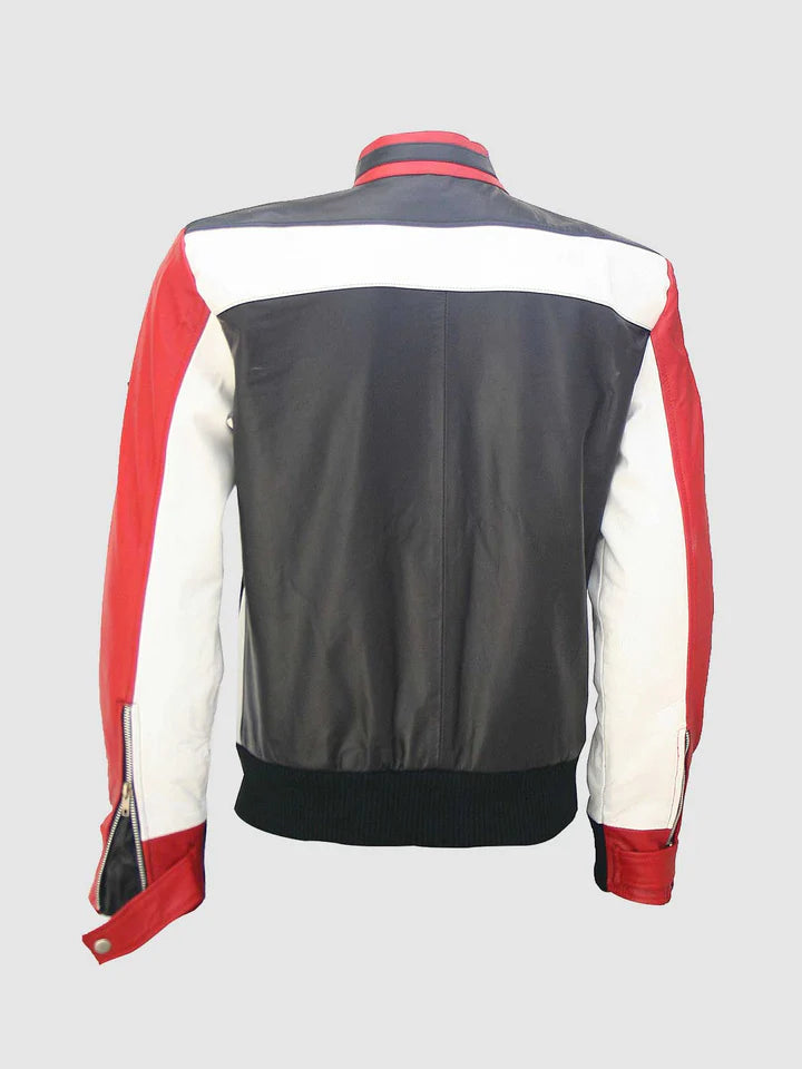 Leather Bomber Colorful Jacket - Image 2