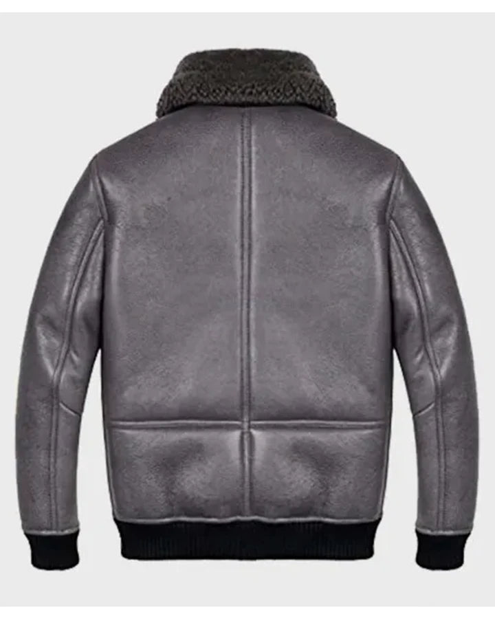 Robinson Shearling Grey B2 Leather Jacket - Image 2