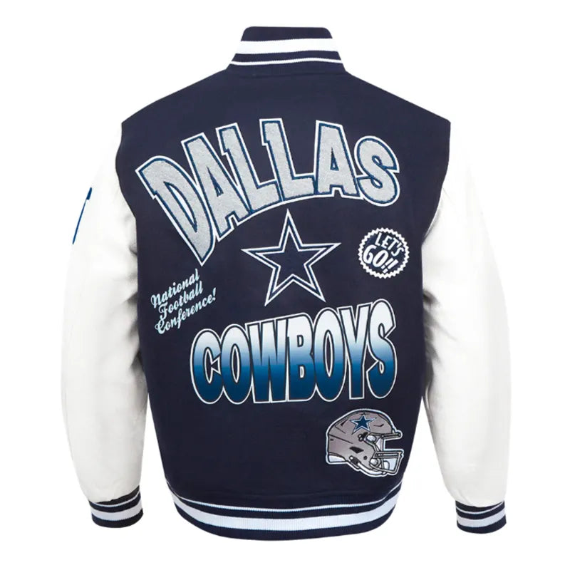 Dallas Cowboys Turn It Up Classic Rib Varsity Jacket - Image 2