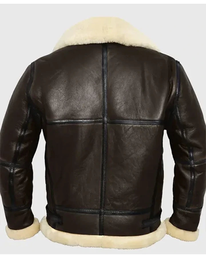 Roy B-3 Shearling Brown Leather Aviator Jacket - Image 2